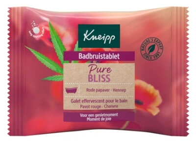 Kneipp Pure Bliss Brausetablette für das Bad: Rote Mohnblume – Hanf, 1 Tablette