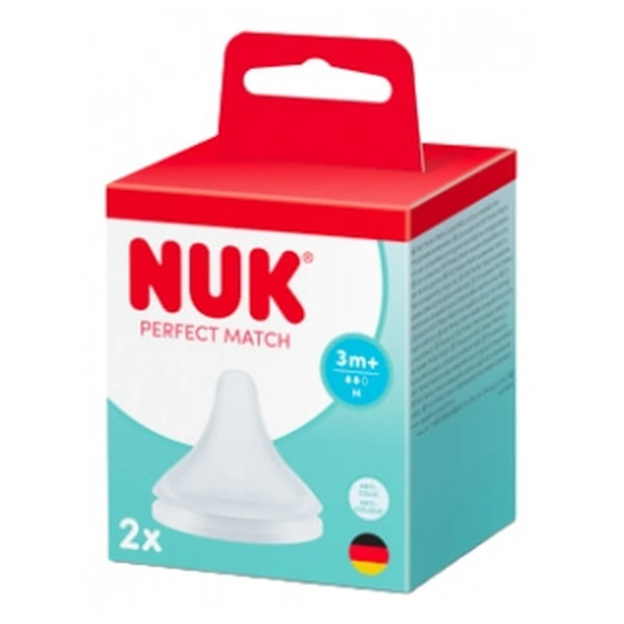 NUK Perfect Match 2 siliconenfopspenen, M-opening, tegen koliek, vanaf 3 maanden