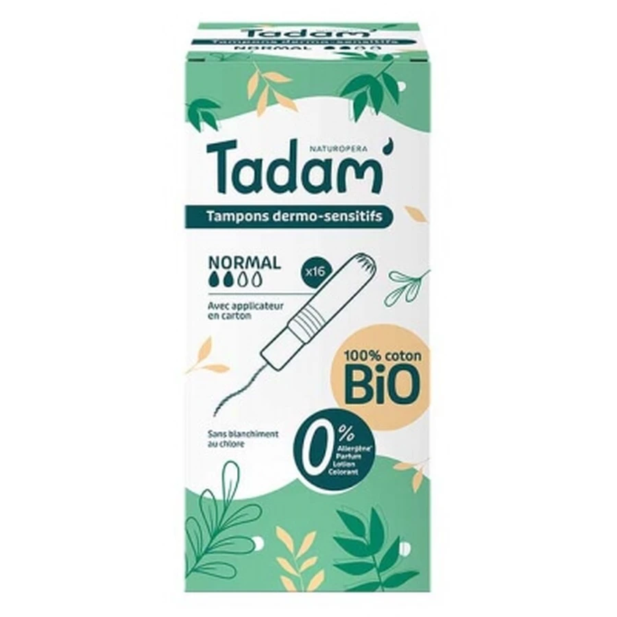 Tadam' - Salviettine dermo-sensibili con applicatore, biologiche, formato standard, 16 salviettine