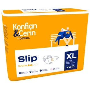Stentil Konfian & Cerin Slip Extra: 20 pannoloni per adulti completi, taglia XL