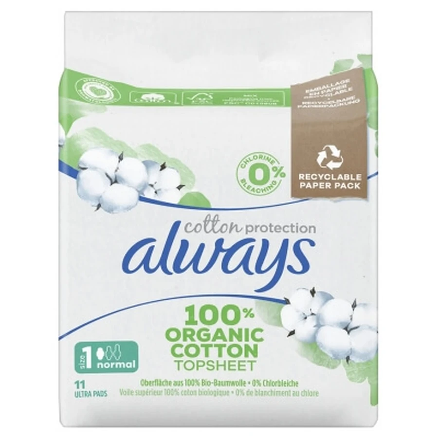 Always Cotton Protection 11 tampoane igienice, mărimea 1