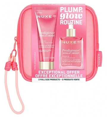 Nuxe Prodigieuse Hyalu Boost – Aufpolsternde Creme für strahlende Haut 50 ml + Serum gegen Pigmentflecken für strahlende Haut 30 ml