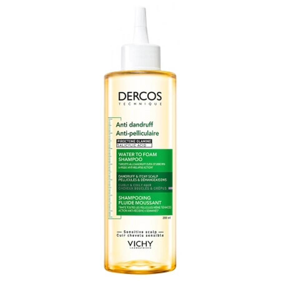 Vichy Dercos Shampoing Fluide Moussant Anti-Pelliculaire Cheveux Bouclés & Crépus 200 ml
