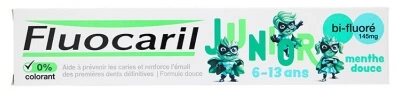 Fluocaril Junior Zahnpasta für Kinder von 6 bis 13 Jahren, milde Minze, 75 ml