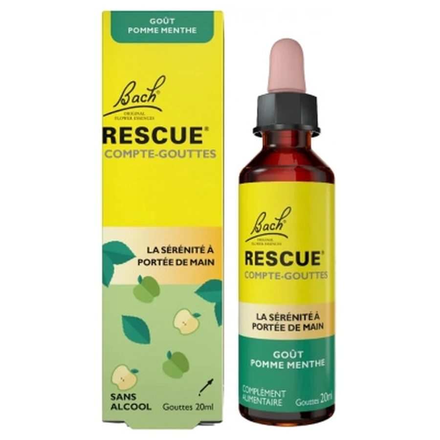 Rescue Bach – buteleczka z zakraplaczem o smaku jabłkowo-miętowym, 20 ml: ceny i cechy