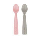 Set 2 lingurite din silicon, Pinky Pink / Powder Grey, Minikoioi