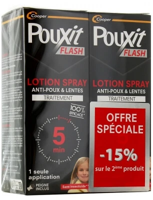 Pouxit Flash Spray gegen Läuse und Nissen, 2er-Pack (je 150 ml) Sonderangebot