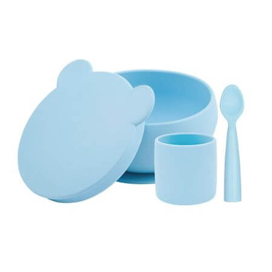 Set de hranire din silicon BWL I, Mineral Blue, Minikoioi