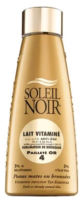 Soleil Noir Vitamin-angereicherte Bräunungslotion mit 4 goldenen Glitzerpartikeln, 150 ml