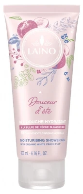 Laino „Summer Sweetness“ Feuchtigkeitsspendendes Duschgel mit weißem Pfirsichfruchtfleisch, 200 ml