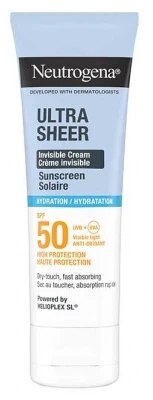 Neutrogena Ultra Sheer Invisible Feuchtigkeitsspendende Sonnencreme LSF 50, 50 ml