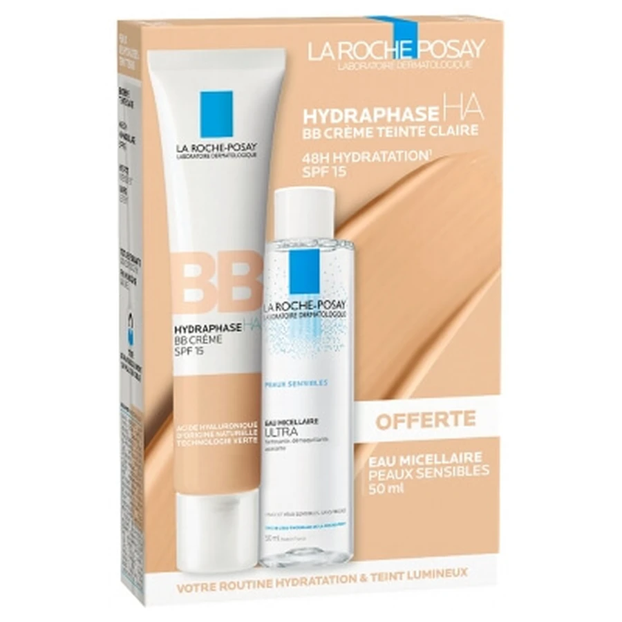 La Roche-Posay Hydraphase HA BB Cream SPF15 40 ml + Apă micelară 50 ml cadou