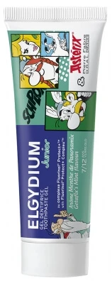 Elgydium Junior Zahnpasta-Gel zum Schutz vor Karies, für Kinder von 7 bis 12 Jahren, Panoramix-Minze, 50 ml