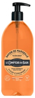 Le Comptoir du Bain – Traditionelle Marseiller Seife mit Orangenblüten, 1 l
