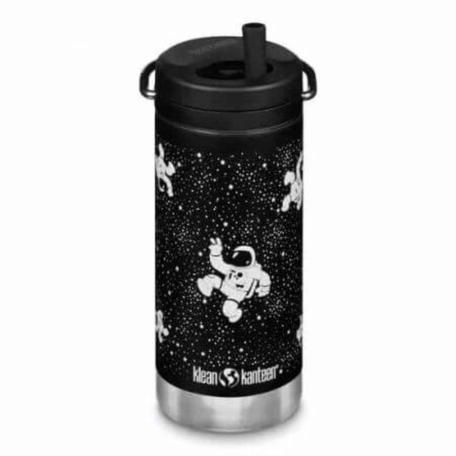 Termos din otel inoxidabil cu capac twist si pai TKWide, 355 ml, Astronauts, Klean Kanteen