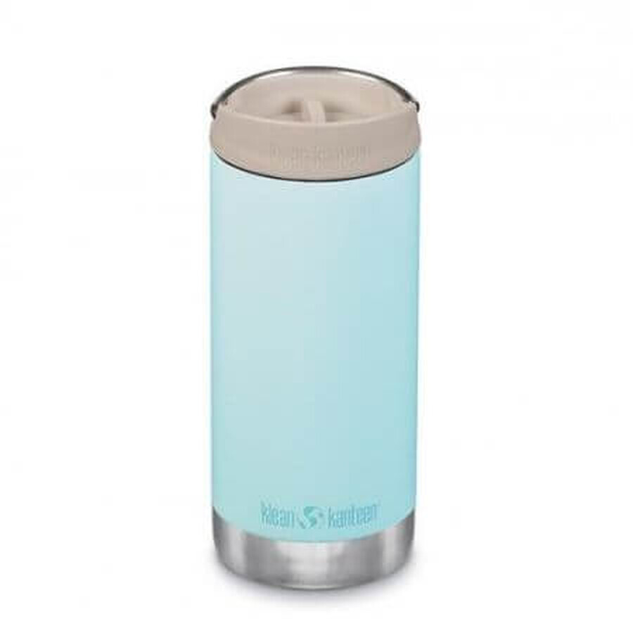 Termos din otel inoxidabil cu capac twist si pai TKWide, 355 ml, Blue Tint, Klean Kanteen