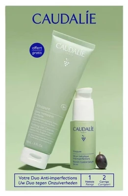 Caudalie Vinopure Anti-Unreinheiten-Serum mit Salicylsäure 30 ml + kostenloses reinigendes Waschgel 150 ml