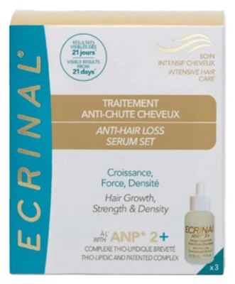 Ecrinal ANP 2+ Intensive Haarpflege – Behandlung gegen Haarausfall, 3 x 50 ml