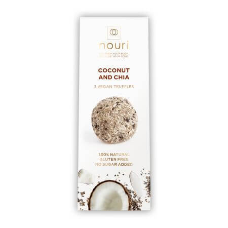 Trufe vegane cu cocos si chia, 30 g, Nouri