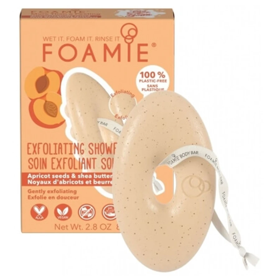 Foamie – Produs exfoliant solid cu sâmburi de caise și unt de shea, 80 g