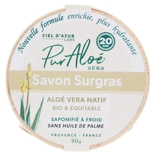 Jabón de aloe vera puro con un 20 % de aloe vera, ecológico, extra hidratante, 90 g