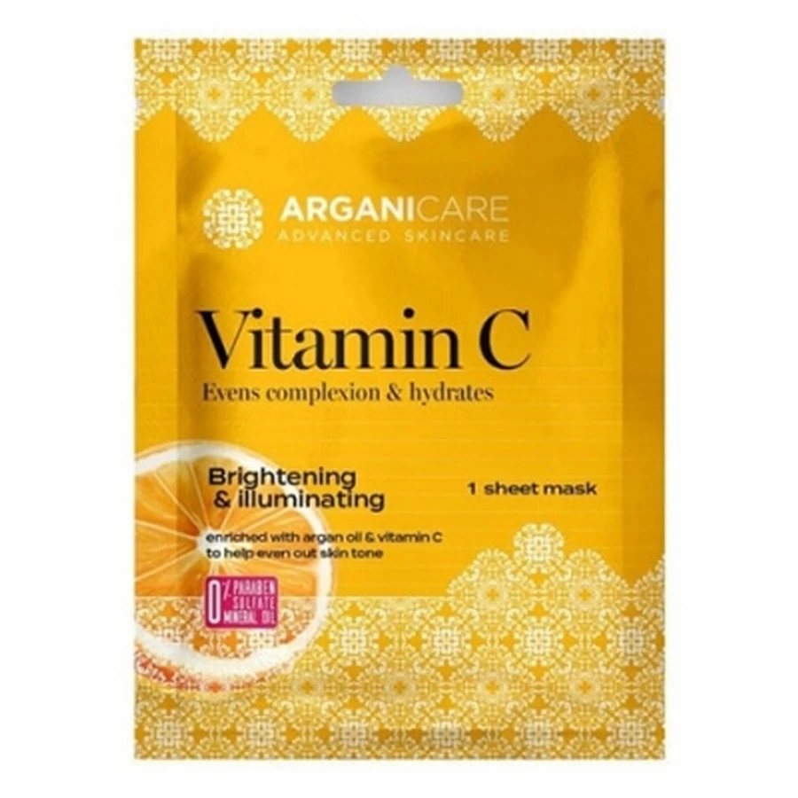 Maschera in tessuto illuminante alla vitamina C Arganicare