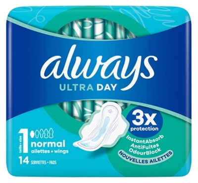 Always Ultra Tag 14 Damenbinden, Größe 1