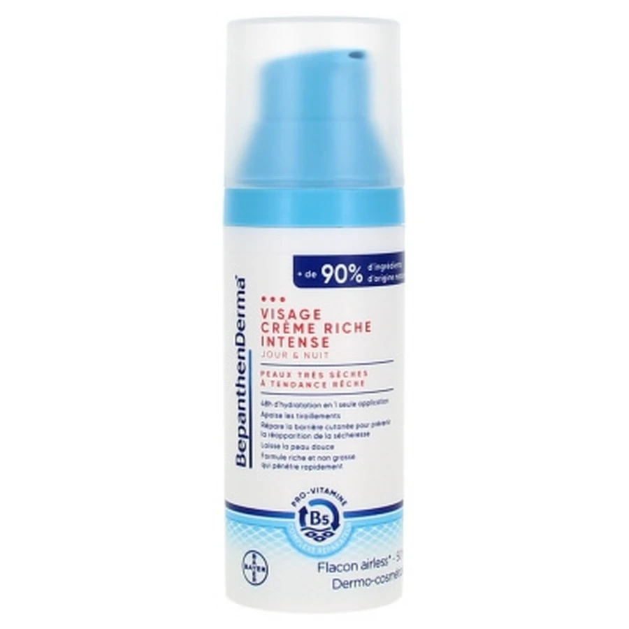Crema facial Bepanthen Derma Intense Rich para pieles muy secas y con tendencia a la sequedad, 50 ml