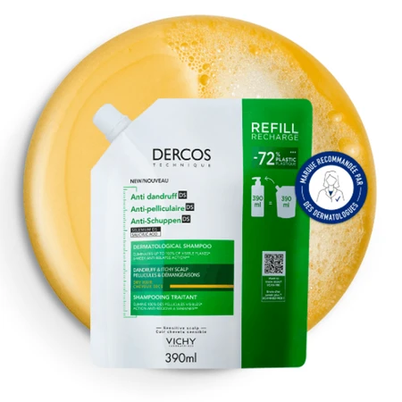 Vichy Dercos Anti-Roos Behandelingsshampoo DS voor droog haar Eco-Refill 390 ml