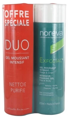 Noreva Exfoliac Intensiv-Peeling-Schaumgel, 2er-Pack (je 200 ml)