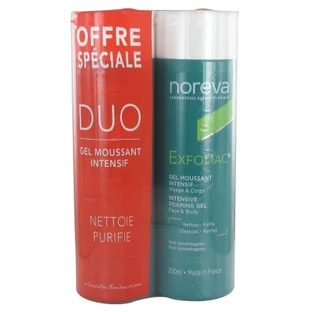 Noreva Exfoliac Gel spumant intensiv, set de 2 x 200 ml