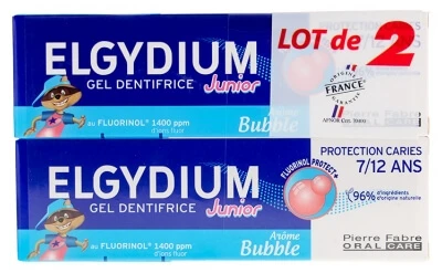 Elgydium Junior Zahnpasta-Gel zum Schutz vor Karies (7–12 Jahre) 2er-Pack (je 50 ml)