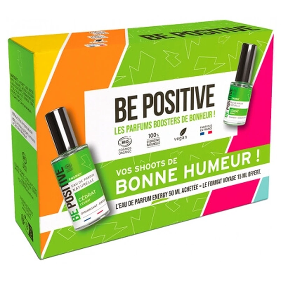 Be Positive Energy Eau de Parfum cu cedrat energizant, organic, 50 ml + 15 ml cadou