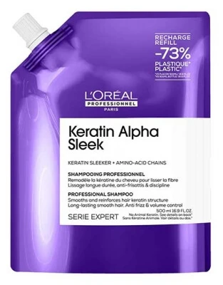 L'Oréal Professionnel Keratin Alpha Sleek Professional Shampoo Eco-Refill 500 ml