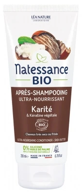 Natessance Ultra-pflegender Conditioner mit Sheabutter und Bio-Pflanzenkeratin, 200 ml