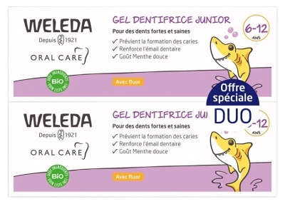 Weleda Junior Zahnpasta-Gel für Kinder von 6 bis 12 Jahren, 2er-Pack (je 50 ml)