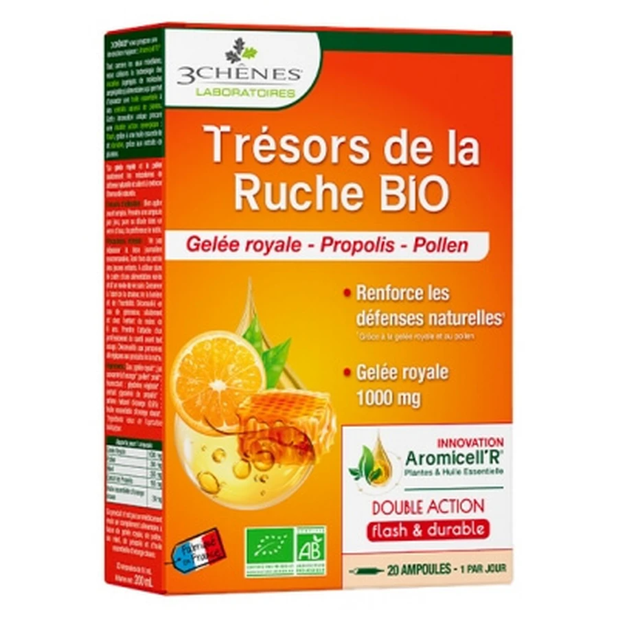 Les 3 Chênes Trésors de la Ruche Bio 20 Ampoules