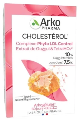 Arkopharma Arkogélules Phyto LDL Control Complex mit Guggul-Extrakt und TetraHCs, 60 Kapseln
