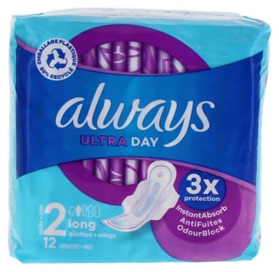 Always Ultra Tag 12 Damenbinden, Größe 2