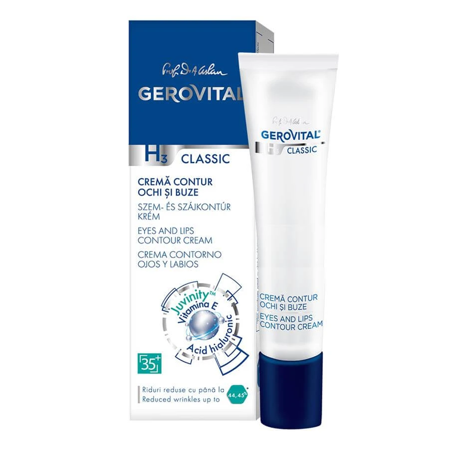 Gerovital H3 Classic Augen- und Lippencreme, 15 ml, Farmec