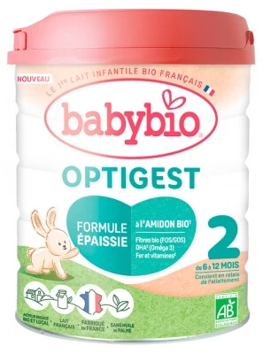 Babybio Optigest 2 – Angedickte Säuglingsnahrung für 6- bis 12-Monate-alte Säuglinge, Bio, 800 g
