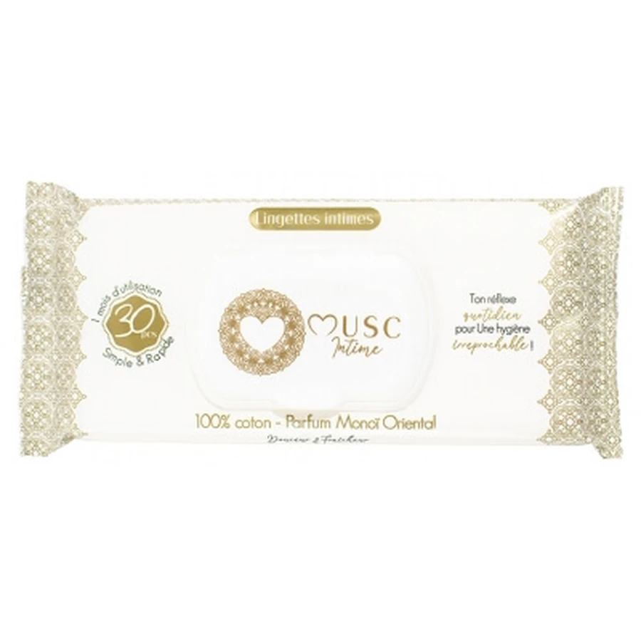 Musc Intime Șervețele intime cu aromă de Monoï Oriental, 30 de șervețele