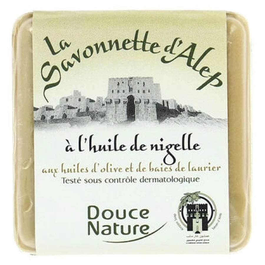 Sapone di Aleppo Douce Nature con olio di nigella, 100 g
