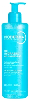 Bioderma Hydrabio Schaumbildendes Mizellen-Reinigungsgel mit 24-Stunden-Feuchtigkeitsversorgung, 400 ml