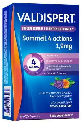 Valdispert Melatonin 1,9 mg 4-Action 30 Kapseln