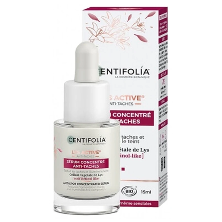 Sérum concentrado orgánico anti-manchas Centifolia Lys Active, 15 ml