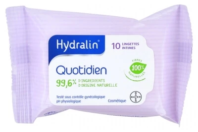 Hydralin Intim-Reinigungstücher für den täglichen Gebrauch, 10 Tücher