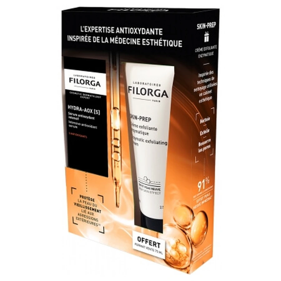Filorga HYDRA-AOX [5] Ser antioxidant intensiv 30 ml + SKIN-PREP Cremă exfoliantă enzimatică 75 ml cadou