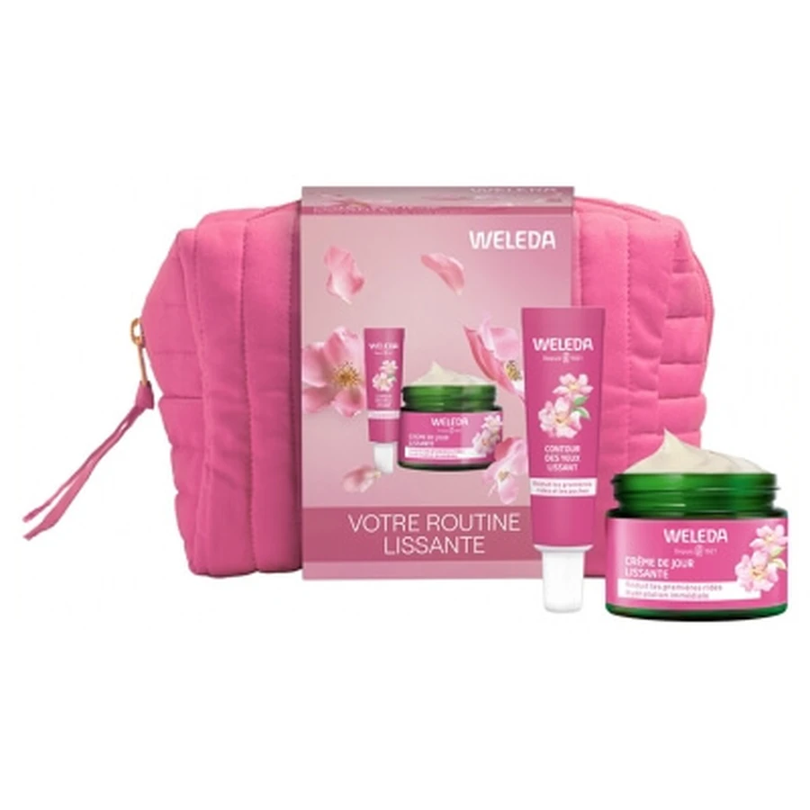 Weleda Cremă de zi netezitoare cu trandafir sălbatic 40 ml + Cremă netezitoare pentru conturul ochilor cu trandafir sălbatic 12 ml Trusă cadou