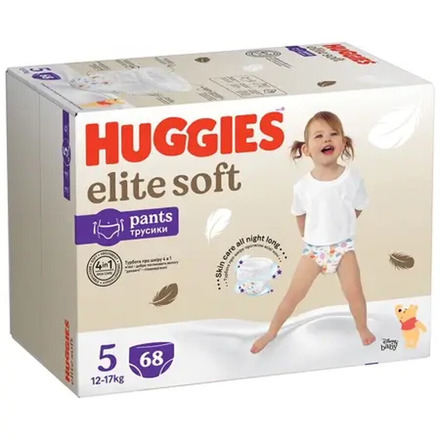 Windelhosen Elite Soft, Nr. 5, 12-17 kg, 68 Stück, Huggies